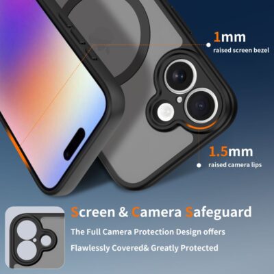 Juodas dėklas telefonui Apple Iphone 17 Tech-Protect Basicmag Magsafe su apsauga ekrano ir kamerai