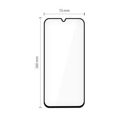 Juodas apsauginis ekrano stikliukas TECH-PROTECT GLASS FIT Samsung Galaxy A16 dydzio matmenys