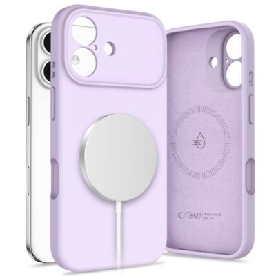 Mauve dėklas Apple Iphone 17 Tech-Protect Liquid Silicone Magsafe šviesiai violetinės spalvos