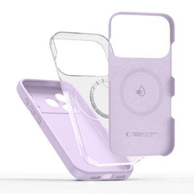Mauve dėklas Apple Iphone 17 Pro Tech-Protect Liquid Silicone Magsafe šviesiai violetinės spalvos