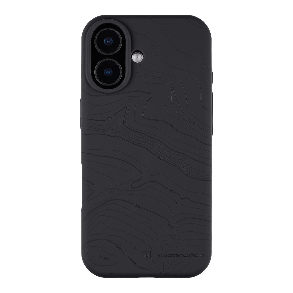 Asphalt dėklas telefonui Apple Iphone 17 Tactical MagForce Beaver Juodas Asphalt dėklas telefonui Apple Iphone 17 su reljefiniu topografiniu raštu