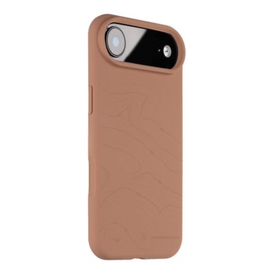 Moucha Moose dėklas telefonui Apple Iphone 17 Air rudos spalvos su reljefiniu žemėlapio raštu
