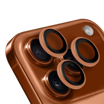 Oranžinis apsauginis stiklas galiniai kamerai Apple iPhone 17 Pro ir 17 Pro Max