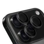 Titano pilkas apsauginis stiklas galiniai kamerai Apple iPhone 17 Pro su apsauga nuo subraižymų