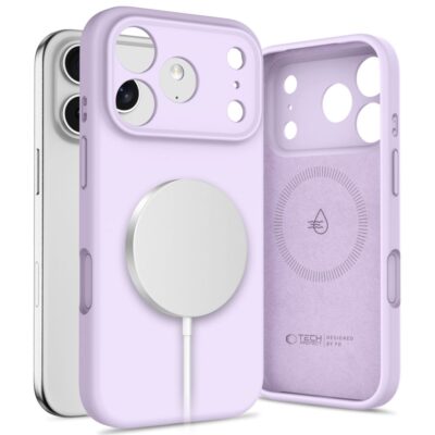 Mauve dėklas Apple Iphone 17 Pro Max Tech-Protect Liquid Silicone Magsafe švelnios violetinės spalvos