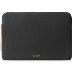 Juodas dėklas kompiuteriui Laptop 13-14 TECH-PROTECT FLEECE su užtrauktuku ir tekstūruota paviršiaus medžiaga