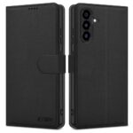 Juodas atverčiamas dėklas Samsung Galaxy A26 5G Tech-Protect Wallet su matine tekstūra ir užsegimu