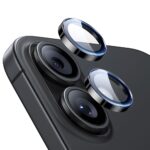 Juodas apsauginis kameros stiklas Apple Iphone 16 16 Plus 17 ESR ARMORITE prie telefono kameru