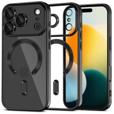 Juodas dėklas Apple Iphone 17 Pro Max Tech-Protect Magflex su matine juoda apdaila ir magnetiniu žiedu