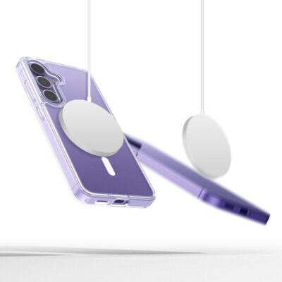 Skaidrus dėklas Samsung Galaxy A17 4G 5G Tech-Protect FlexAir Hybrid Magsafe su įrenginiu ir magnetiniu bevielio krovimo įrenginiu