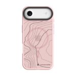 Rožinis dėklas Apple Iphone 17 Air Tactical MagForce Hyperstealth Sika su žemėlapiu ir juodais kontūrais