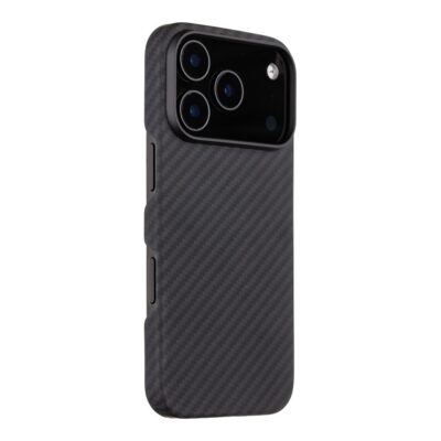 Juodas dėklas Tactical MagForce Aramid telefonui Apple iPhone 17 Pro su tekstūruota paviršiaus medžiaga
