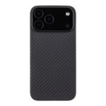 Juodas dėklas Tactical MagForce Aramid telefonui Apple iPhone 17 Pro Max su anglies pluošto raštu