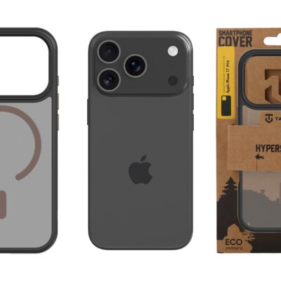 Juodas-Moucha Moose dėklas Apple Iphone 17 Pro su matiniu paviršiumi ir apsauginiu rėmeliu