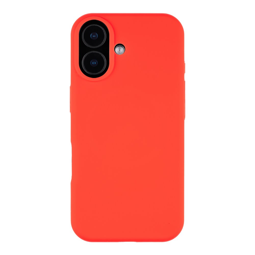 Raudonas dėklas Tactical MagForce Velvet Smoothie iPhone 17 Raudonas dėklas Tactical MagForce Velvet Smoothie telefonui Apple iPhone 17 matomas iš nugaros su kameros angomis
