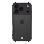 Skaidrus-juodas dėklas Tactical Quantum Stealth telefonui Apple iPhone 17 Pro su matiniu paviršiumi ir apsauga nuo smūgių