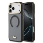 Juodas dėklas Apple Iphone 17 Pro Max Lacoste PC TPU su matinio paviršiaus ir auksiniu logotipu