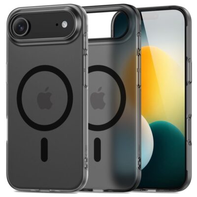 Matinis juodas dėklas Apple Iphone 17 Air Tech-Protect Magslim Magsafe rodomas iš trijų kampų