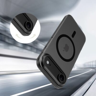 Matinis juodas dėklas Apple iPhone 17 Air Tech-Protect Magslim Magsafe su apsauga kameros kampui