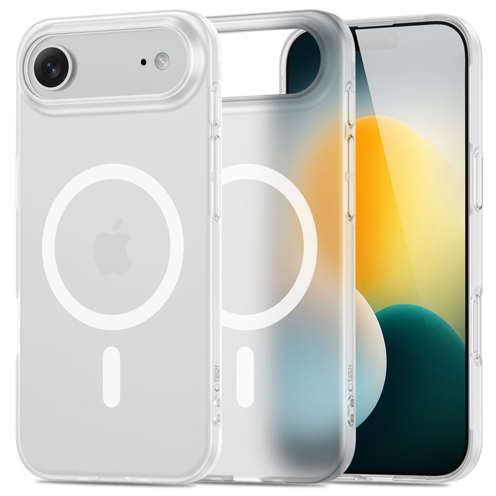 Matinis baltas dėklas Apple Iphone 17 Air Tech-Protect Magslim Magsafe Matinis baltas dėklas Apple Iphone 17 Air Tech-Protect Magslim Magsafe su aiškiu apsauginiu dizainu