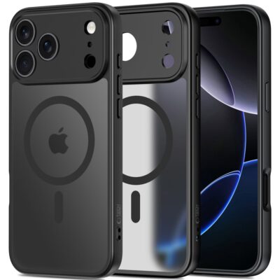 Juodas matinis dėklas telefonui Apple Iphone 17 Pro Max Tech-Protect Basicmag Magsafe su kamera ir ekrano apsauga