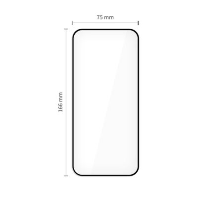 Juodas apsauginis ekrano stikliukas Xiaomi Redmi 15C Poco C85 matmenimis 166x75 mm