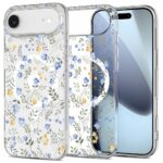 Gėlių dėklas Apple Iphone 17 Air Tech-Protect FlexAir Magsafe su mėlynais ir geltonais gėlių raštais