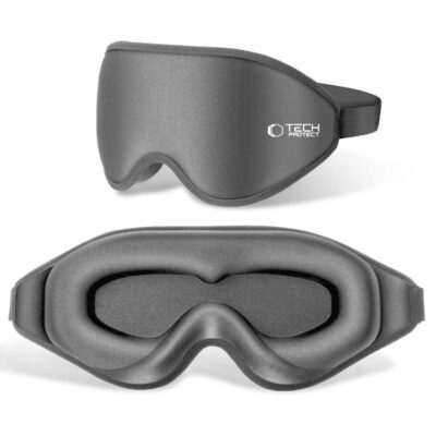 Pilka miego kaukė TECH-PROTECT EYESHADE SLEEP MASK su minkštu paminkštinimu ir elastinga juosta