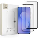 Juodas apsauginis ekrano stikliukas Samsung Galaxy S25 FE TECH-PROTECT GLASS FIT plius komplekte du stikliukai