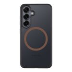 Juodas-Moucha Moose dėklas Samsung Galaxy S25 su kameros apsauga ir magnetiniu žiedu