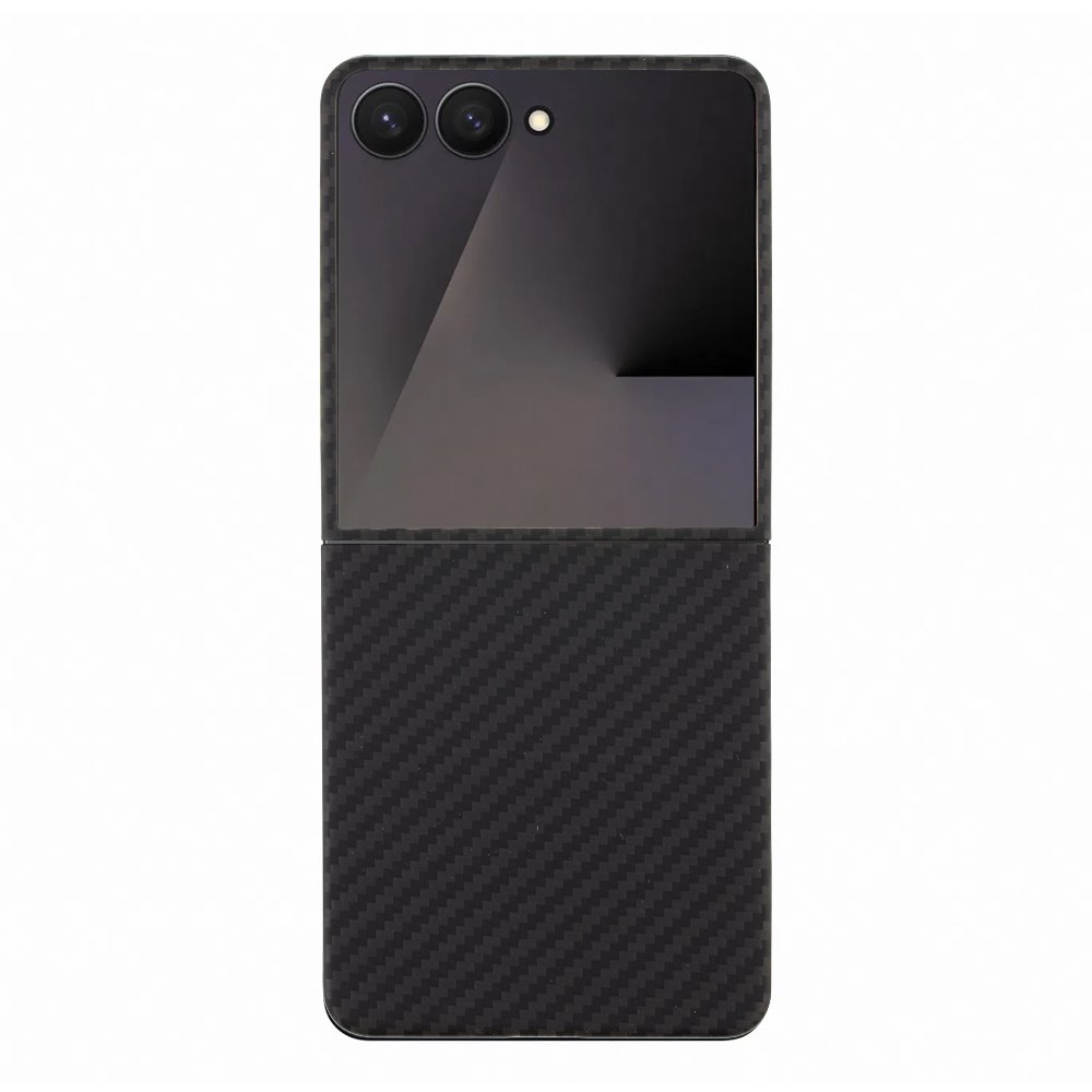 Juodas dėklas Tactical MagForce Aramid telefonui Samsung Galaxy Z Flip 7 Juodas dėklas Tactical MagForce Aramid telefonui Samsung Galaxy Z Flip 7 su tekstūruota apatine dalimi