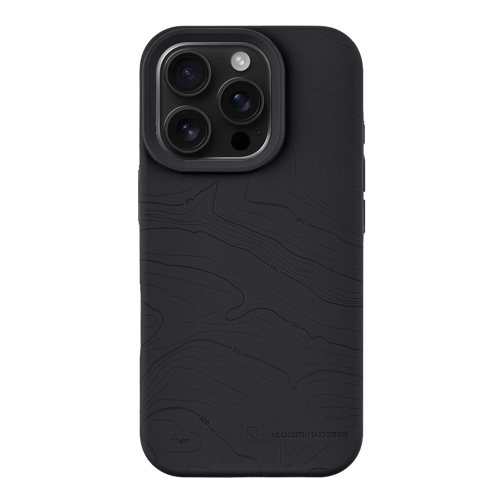 Juodas dėklas telefonui Apple Iphone 16 Pro Tactical MagForce Beaver Juodas dėklas telefonui Apple Iphone 16 Pro Tactical MagForce Beaver su reljefiniu žemėlapio raštu