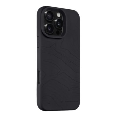 Juodas dėklas telefonui Apple Iphone 16 Pro Max Tactical MagForce Beaver su kameros apsauga ir subtiliu reljefiniu raštu