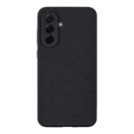 Tikras Asphalt deklas telefonui Samsung Galaxy A36 su juodu reljefiniu pavirsiumi ir trimis kameromis