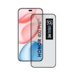 Juodas apsauginis ekrano stikliukas Honor 400 Pro OBALME 5D Glass Screen Protector ant telefono