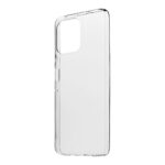 Skaidrus dėklas Motorola G56 OBAL ME TPU, matomas iš šono ant balto fono