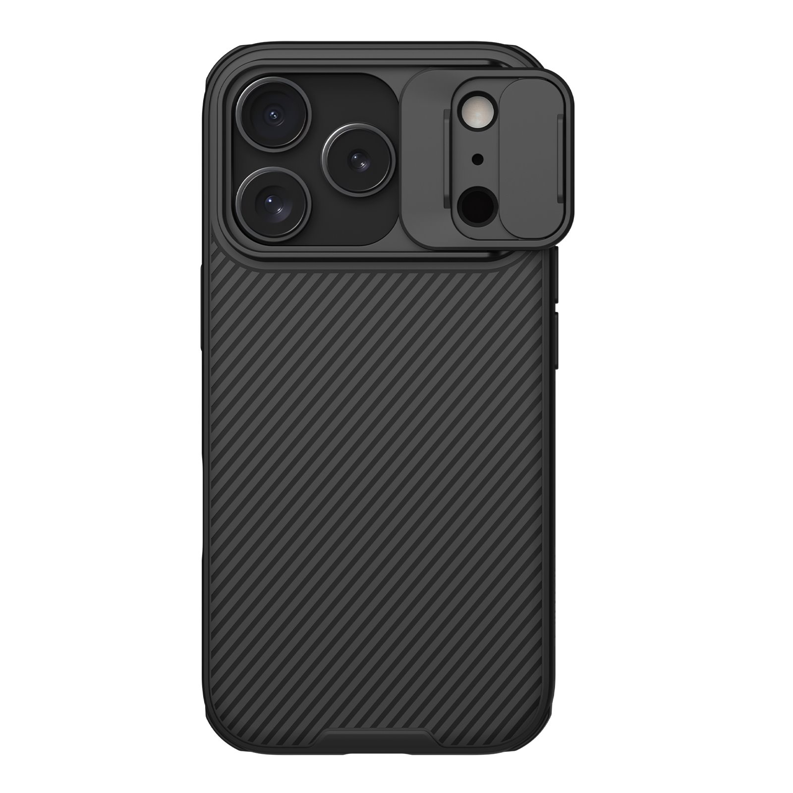 Juodas dėklas Apple iPhone 17 Pro Nillkin Camshield Juodas dėklas Apple iPhone 17 Pro Nillkin Camshield apsaugantis kamerą ir telefoną