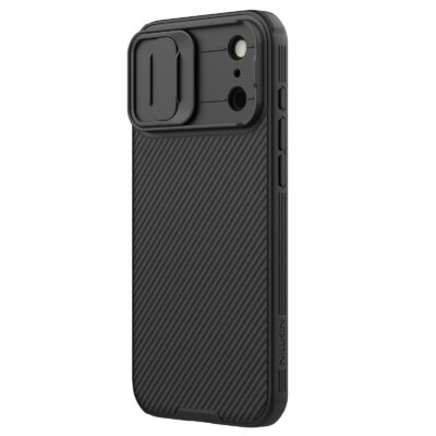 Juodas dėklas Nillkin CamShield PRO Magnetic telefonui Apple iPhone 17 Pro Max su kameros apsauga