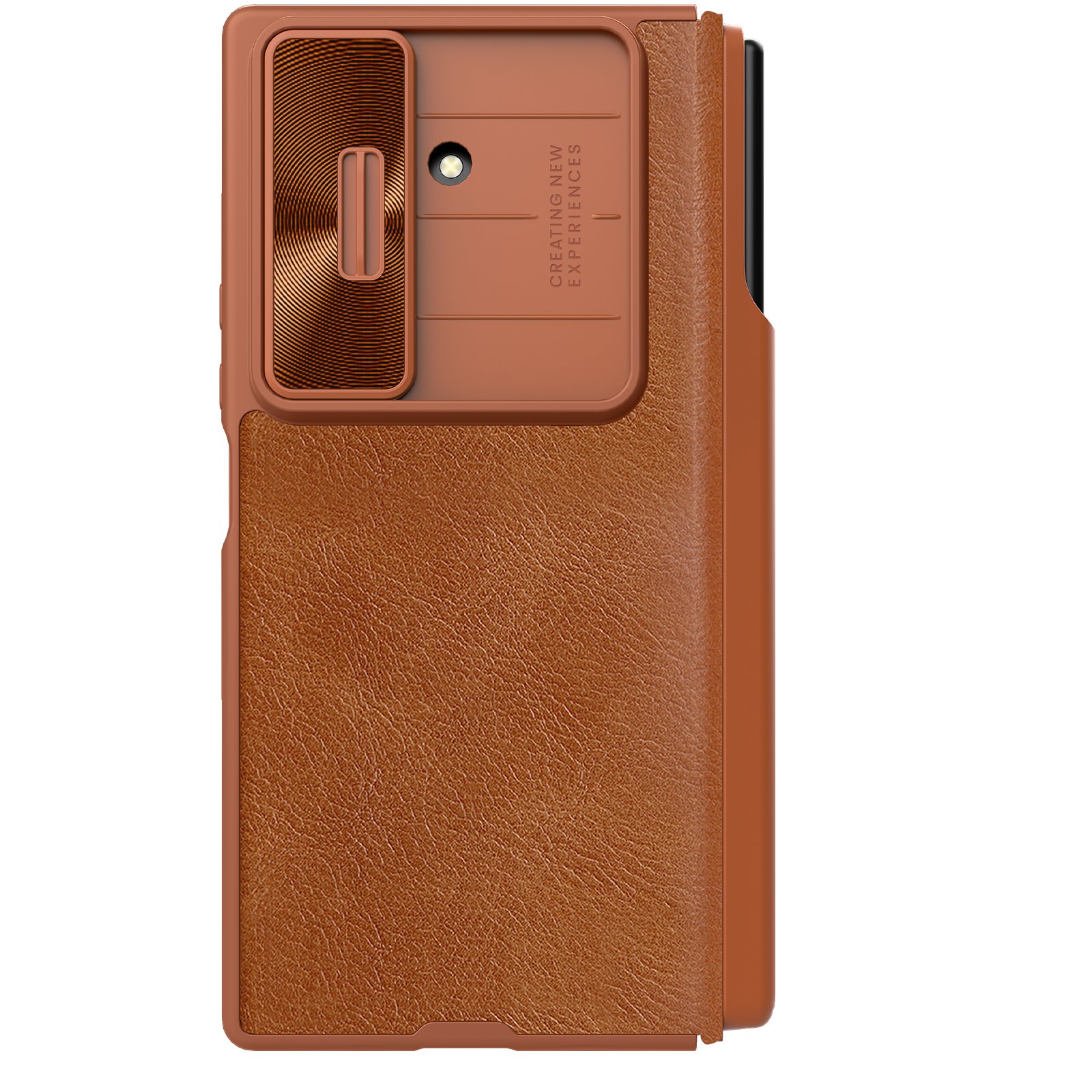 Rudas atverčiamas dėklas Samsung Galaxy Z Fold 7 Nillkin Qin Book Pro Rudas atverčiamas dėklas Samsung Galaxy Z Fold 7 su tekstūruota kamerų apsauga