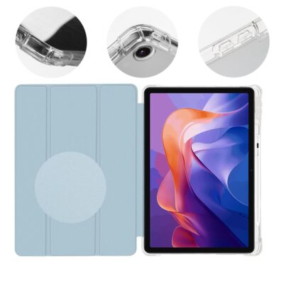 Sviesiai melynas deklas Xiaomi Redmi Pad 2 MistyTab su skaidriu uzpakaliu ir apsauga kamera