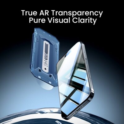 Apsauginis ekrano stikliukas su aplikatoriumi telefonui Apple iPhone 17 Pro Max Nillkin Tempered Glass 0.2mm H+ PRO 2.5DD su skaidriu aplikatoriumi