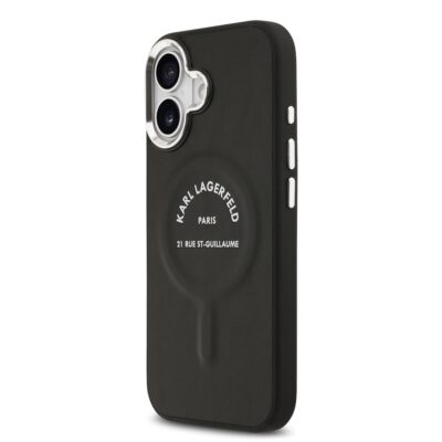 Juodas originalus dėklas Karl Lagerfeld PU RSG Logo MagSafe telefonui Apple Iphone 17