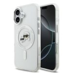 Skaidrus dėklas telefonui Apple Iphone 17 Karl Lagerfeld IML K&CH Heads Metal Frame MagSafe su logotipu ir metalo rėmu