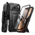 Juodas dėklas Apple Iphone 17 Pro SUPCASE UB PRO su tvirtu korpusu ir ekrano apsauga