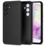 Juodas dėklas Samsung Galaxy S25 FE Tech-Protect Icon su trimis kameros angomis ir matoma ekrano dalimi