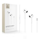 Baltos laidinės ausinės TECH-PROTECT ULTRABOOST MINI JACK EARPHONE CORE G2 su laidu ir mini jack jungtimi