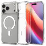 Skaidrus baltais dizaino elementais deklas Apple Iphone 17 Pro Max Spigen Ultra Hybrid Mag Magsafe