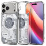 Baltas zero one dėklas Apple Iphone 17 Pro Spigen Ultra Hybrid Mag Magsafe skaidrus