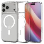 skaidrus baltas deklas apple iphone 17 pro spigen liquid crystal mag magsafe su matoma kamera ir ekranu