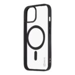 Juodas dėklas Apple Iphone 15 OBALME MagNetix Outline su matiniu baltu pagrindu ir magnetiniu žiedu